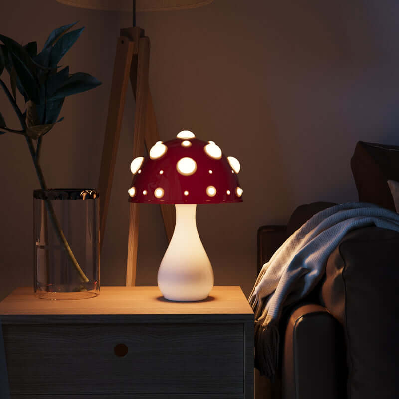 Lampe de Table Design Champignon LED Dimmable - Lumière Ambiance Cosy