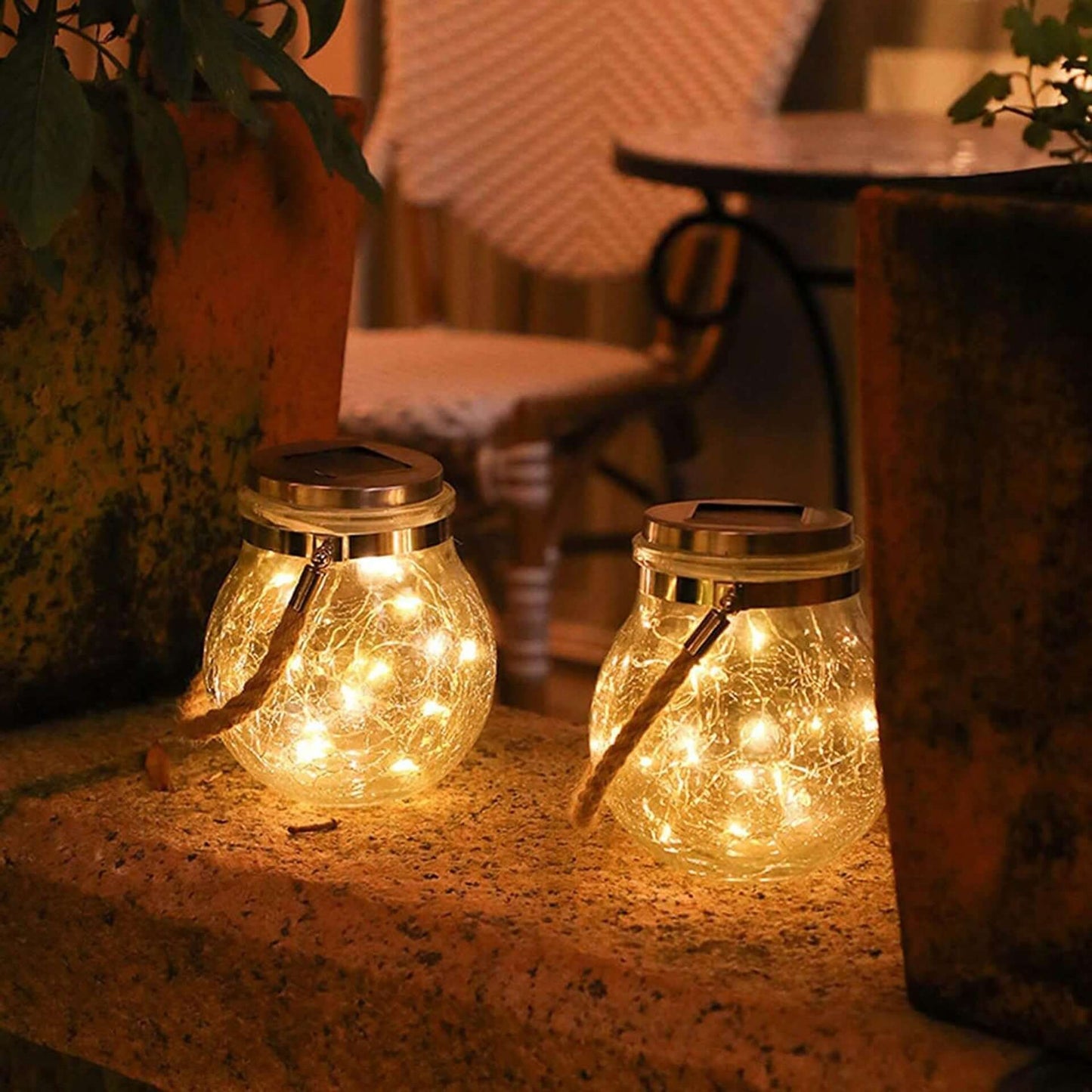 Lampe Solaire en Verre Effet Glace – Éclairage Extérieur Décoratif Jardin