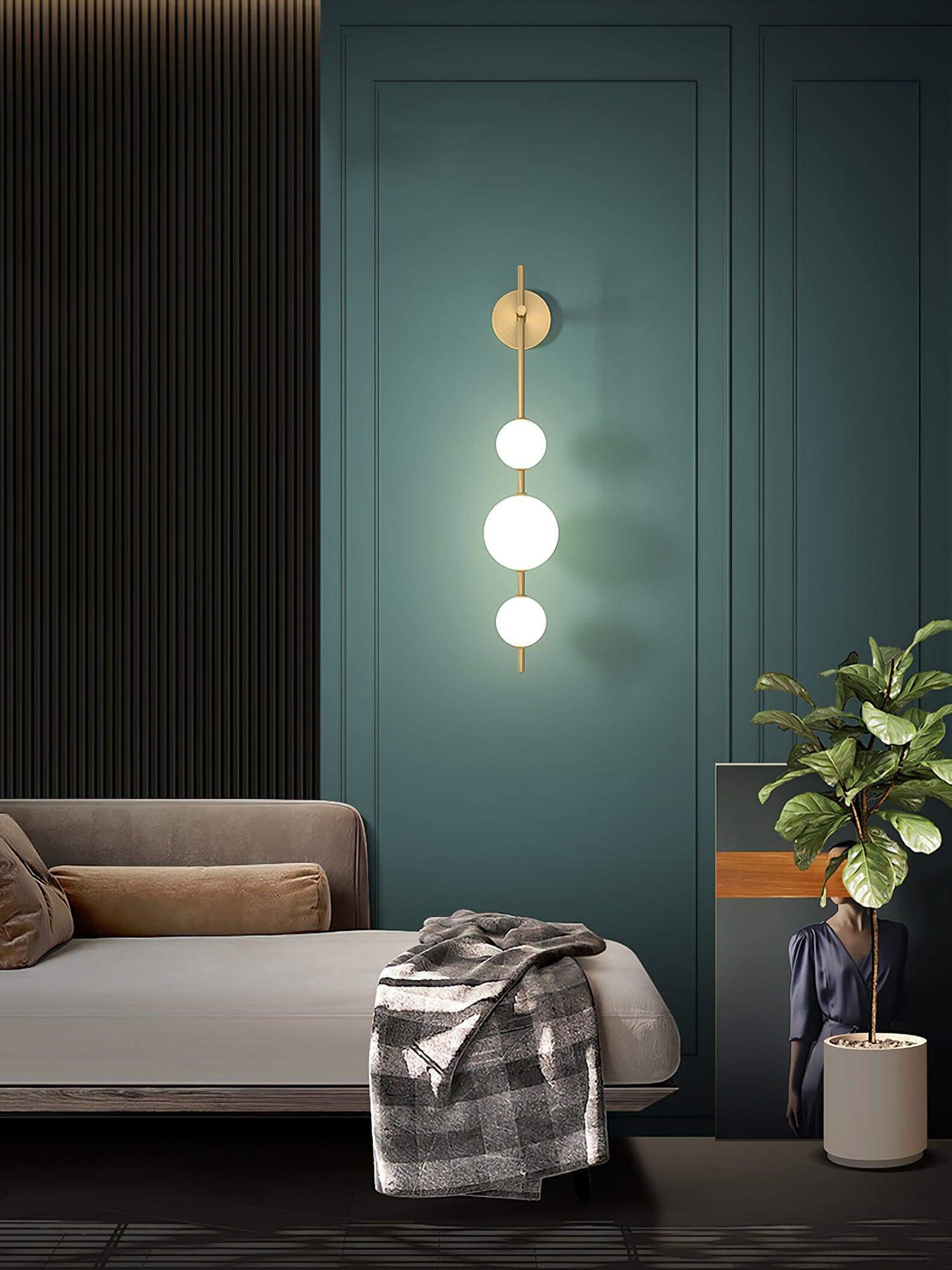 Applique Murale Verticale Globe Verre – Éclairage Design Moderne Intérieur