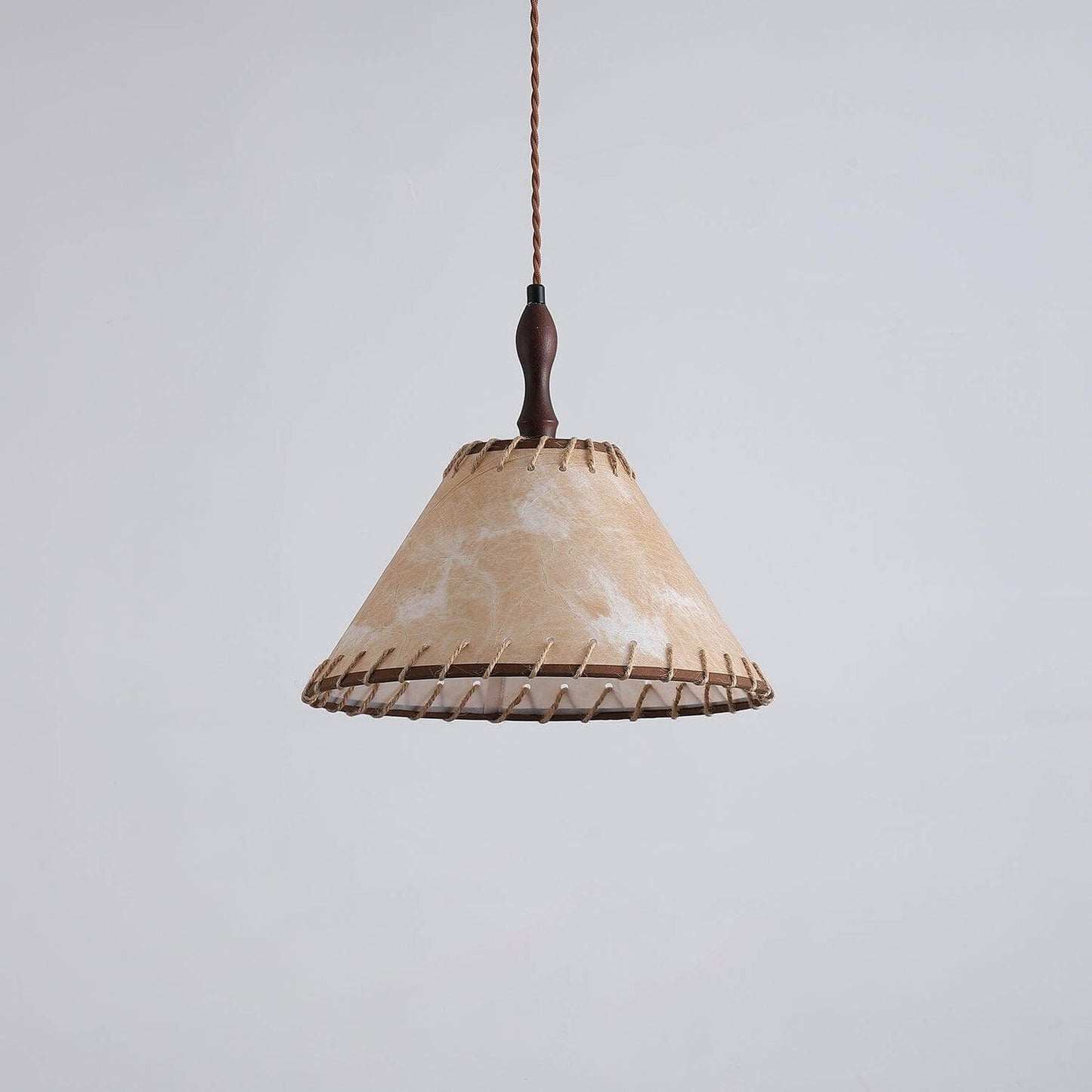 Suspension Luminaire Bois Tissu Design Naturel & Moderne