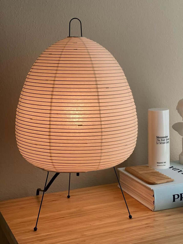 Lampe de Table Design Japonais en Papier de Mûrier – Lumière Douce