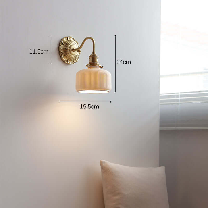 Applique Murale Laiton Céramique – Éclairage Design Intérieur Élégant