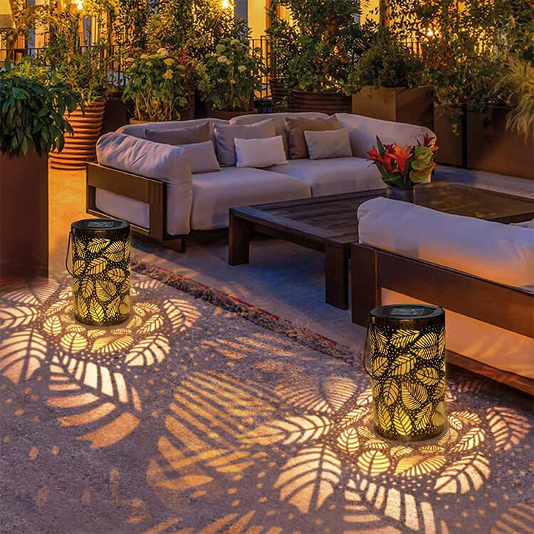 Lampe Solaire Décorative Feuilles Lumineuses Jardin Terrasse