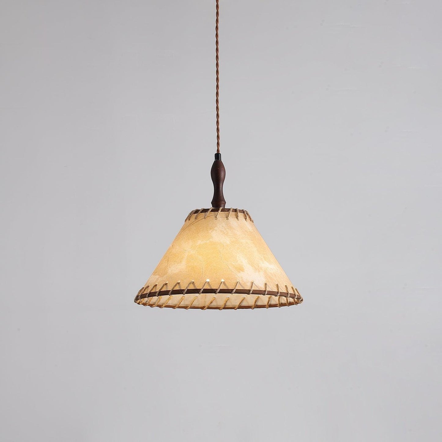 Suspension Luminaire Bois Tissu Design Naturel & Moderne