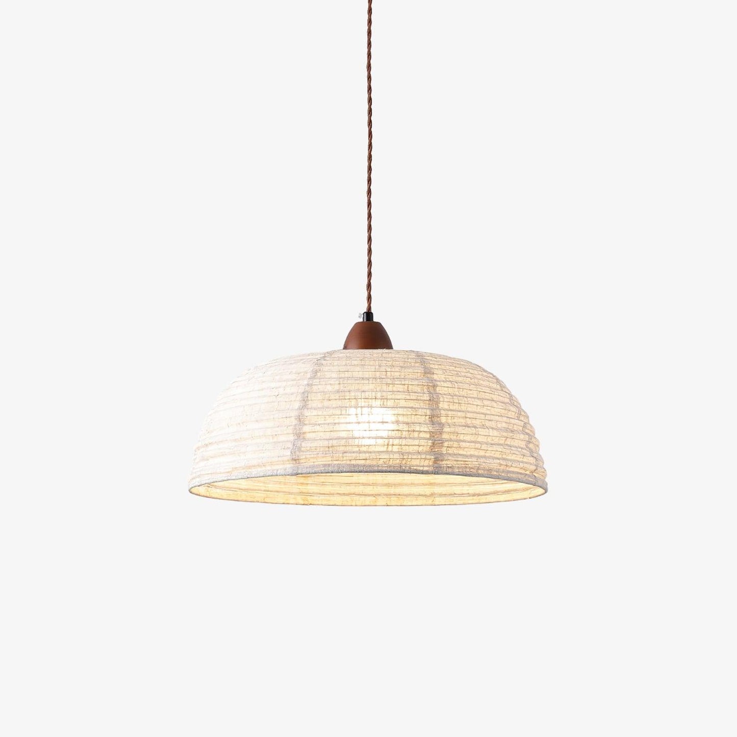 Suspension Luminaire Bois Tissu Design Naturel & Moderne
