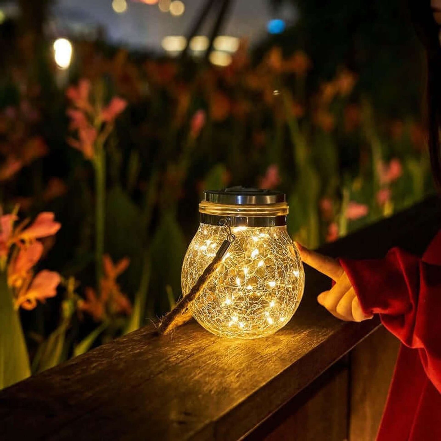 Lampe Solaire en Verre Effet Glace – Éclairage Extérieur Décoratif Jardin