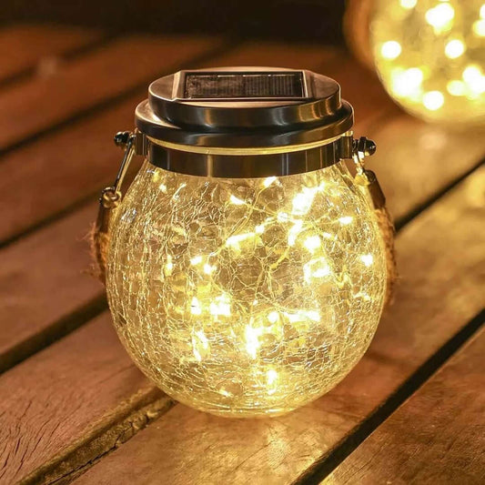 Lampe Solaire en Verre Effet Glace – Éclairage Extérieur Décoratif Jardin