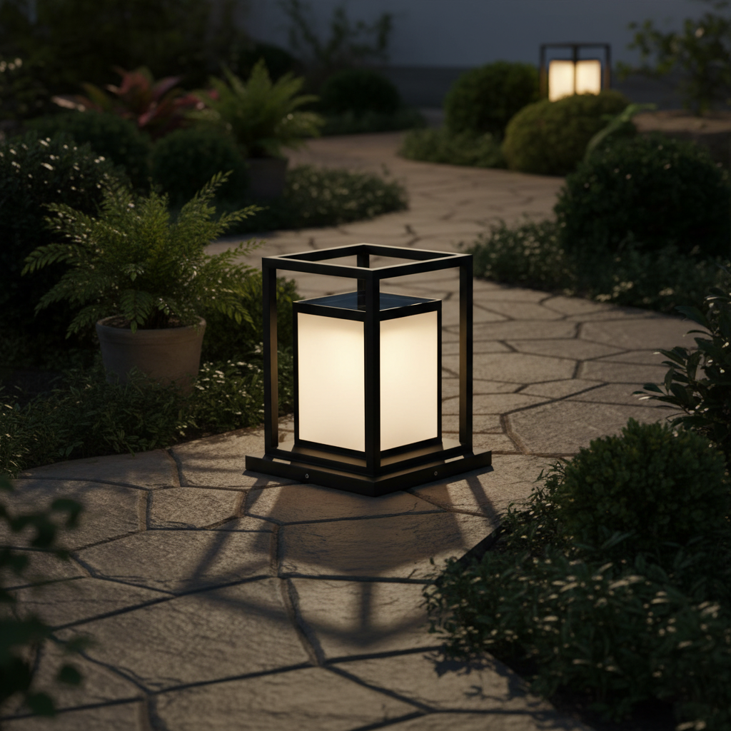 Lampe Solaire de Terrasse LED - Acier Inoxydable Étanche Blanc Chaud