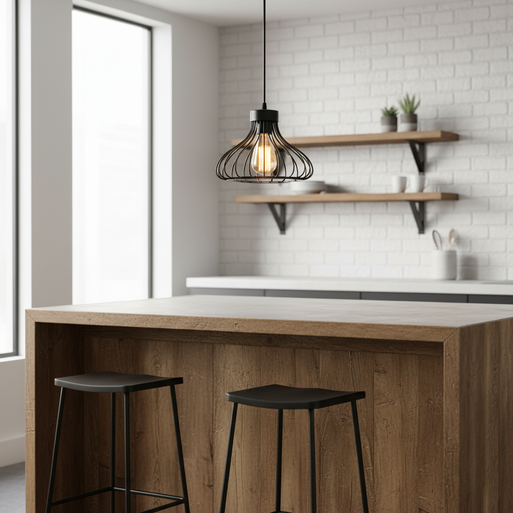 Suspension Luminaire Design Industriel Rétro Métal Noir E27