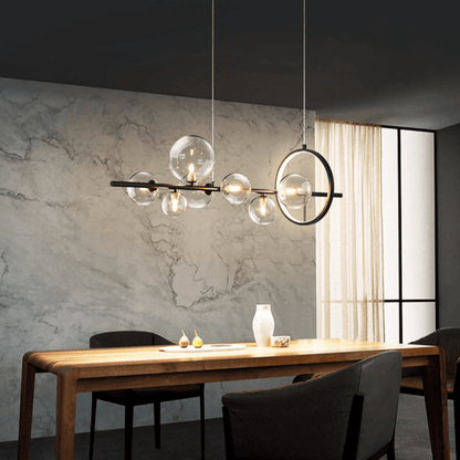 Chandelier Suspension Verre Bulles Design Moderne Luminaire LED