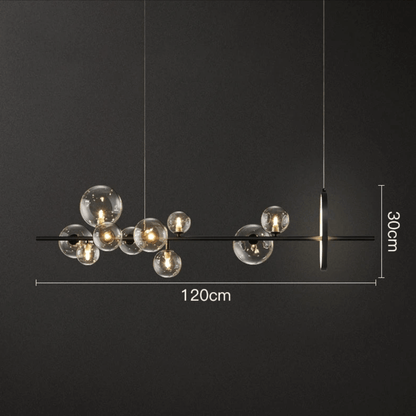 Chandelier Suspension Verre Bulles Design Moderne Luminaire LED