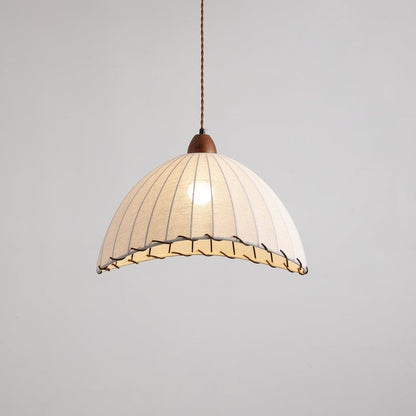 Suspension Luminaire Bois Tissu Design Naturel & Moderne