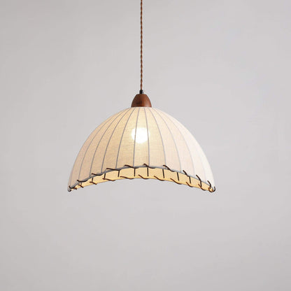 Suspension Luminaire Bois Tissu Design Naturel & Moderne