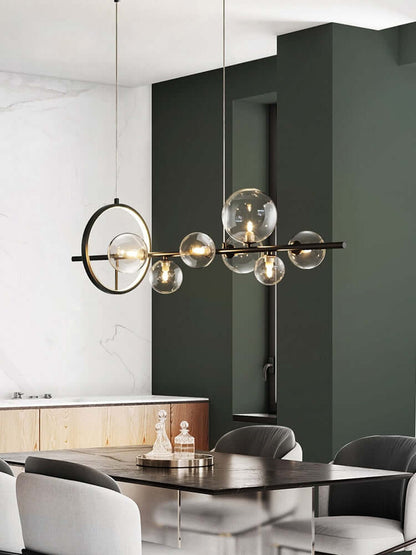 Chandelier Suspension Verre Bulles Design Moderne Luminaire LED