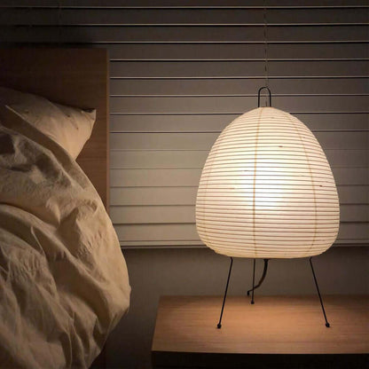 Lampe de Table Design Japonais en Papier de Mûrier – Lumière Douce