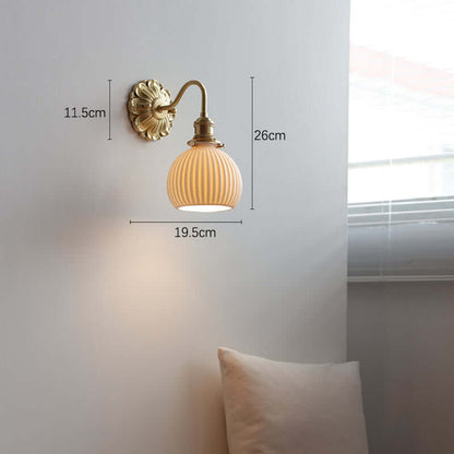 Applique Murale Laiton Céramique – Éclairage Design Intérieur Élégant