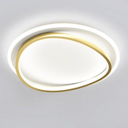 Plafonnier LED Design Noir et Or - Luminaire Moderne Rond 50cm