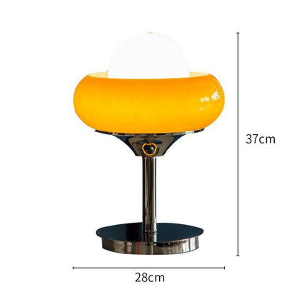 Lampe de Table Vintage en Verre Jaune Style Rétro Design