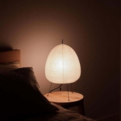 Lampe de Table Design Japonais en Papier de Mûrier – Lumière Douce
