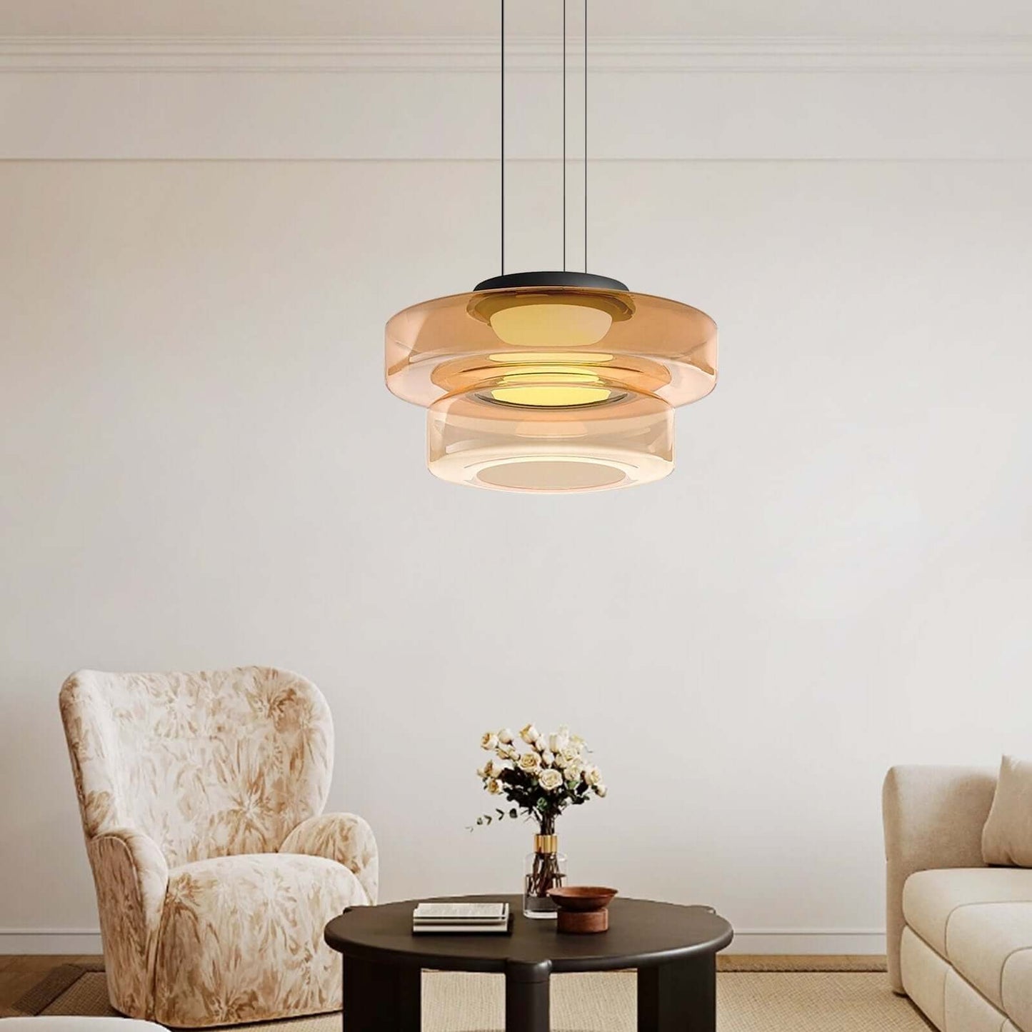Suspension Luminaire Design en Verre Éclatant - Style Moderne Intérieur