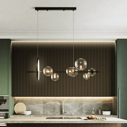 Chandelier Suspension Verre Bulles Design Moderne Luminaire LED