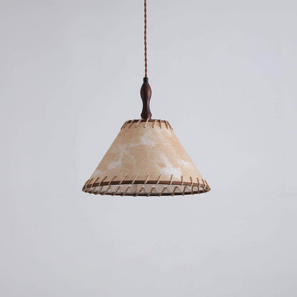 Suspension Luminaire Bois Tissu Design Naturel & Moderne