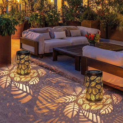 Lampe Solaire Décorative Feuilles Lumineuses Jardin Terrasse