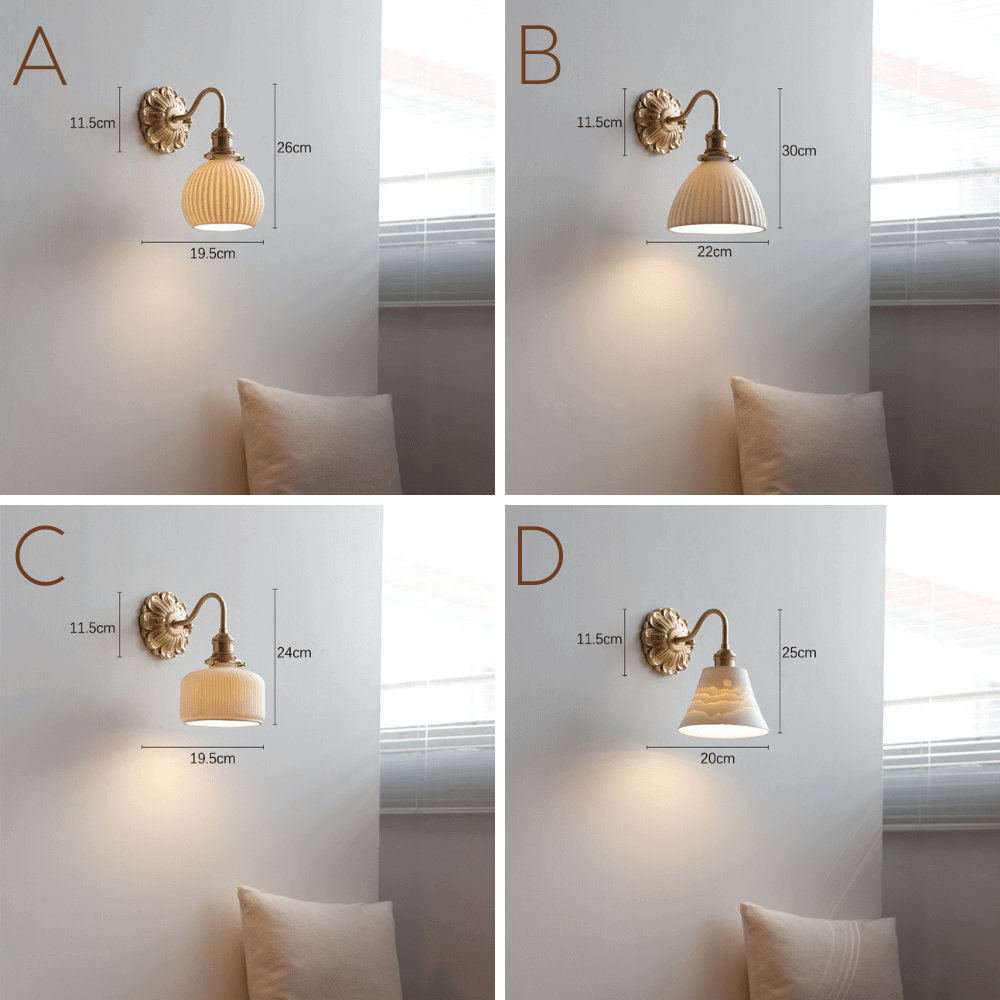 Applique Murale Laiton Céramique – Éclairage Design Intérieur Élégant