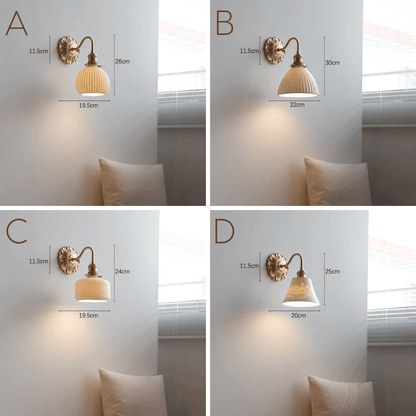 Applique Murale Laiton Céramique – Éclairage Design Intérieur Élégant