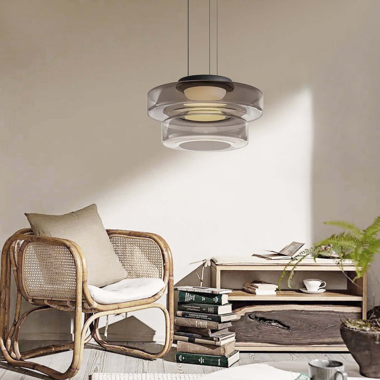Suspension Luminaire Design en Verre Éclatant - Style Moderne Intérieur